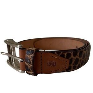 Martin Dingman Brown Alligator Grain Calf Saddle Leather Hand Made USA Size 42